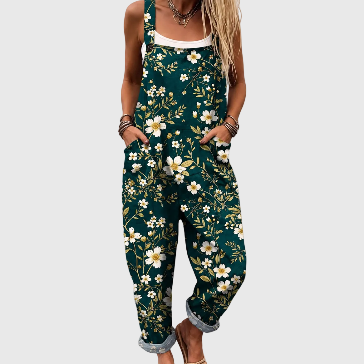 EMERALD FLOWER JUMPSUIT