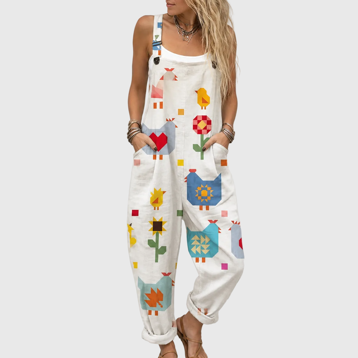 BIRDIE PATCHWORK JUMPSUIT