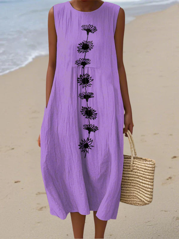 EMMA | VIOLET BLOOM MIDI DRESS