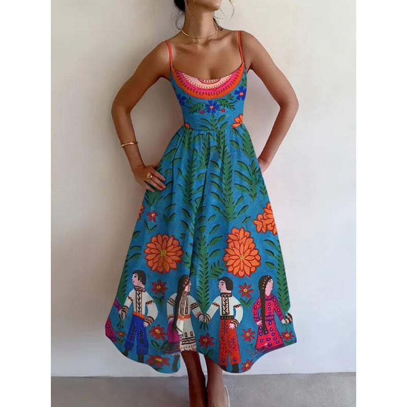 folk midi dress Folk Floral Metallic Midi Dress