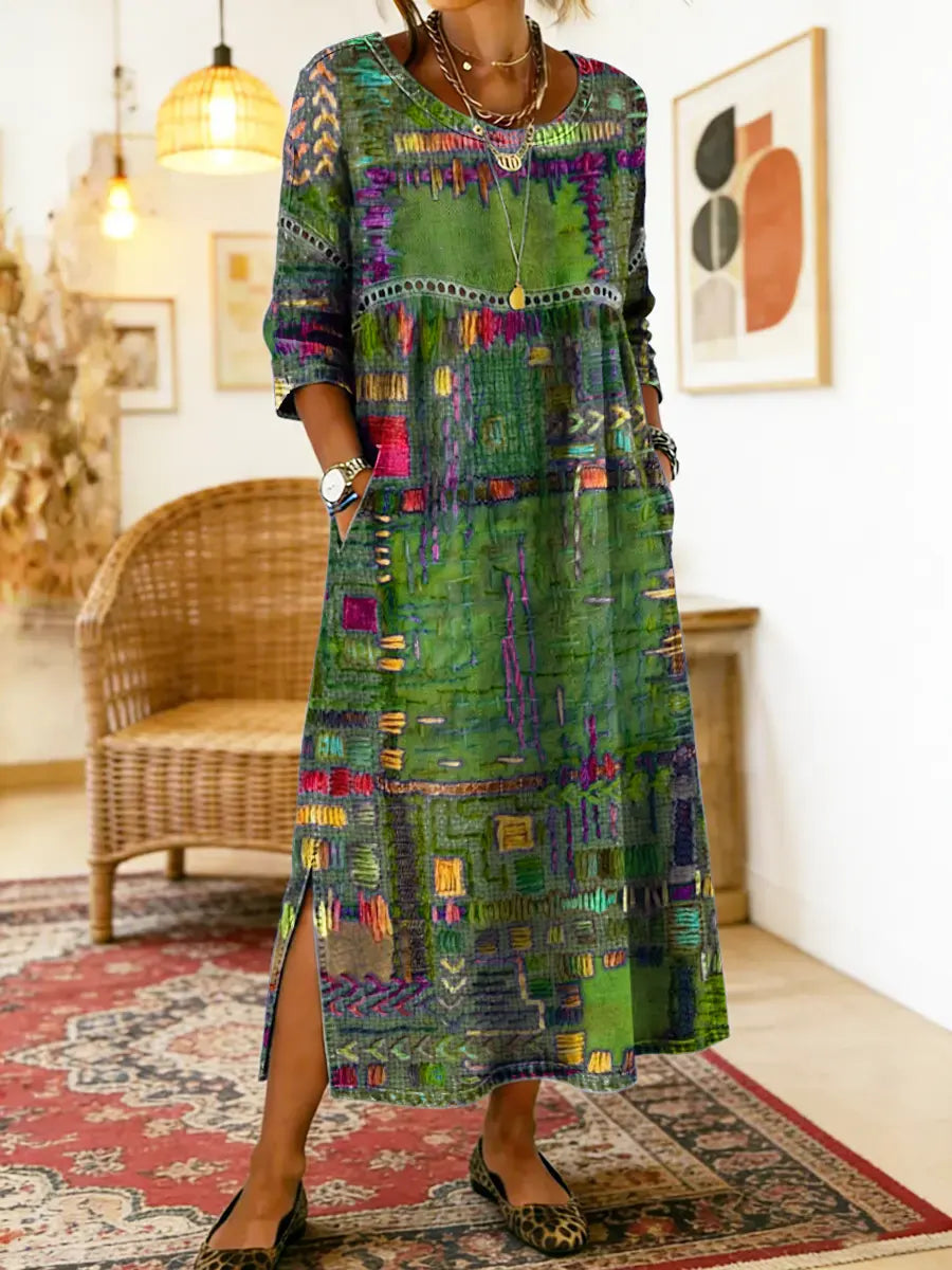 Manuela |Dress with Ethnic Patchwork