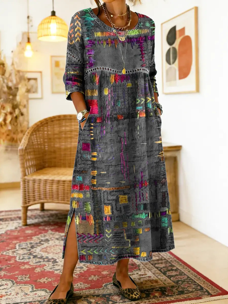 Manuela |Dress with Ethnic Patchwork