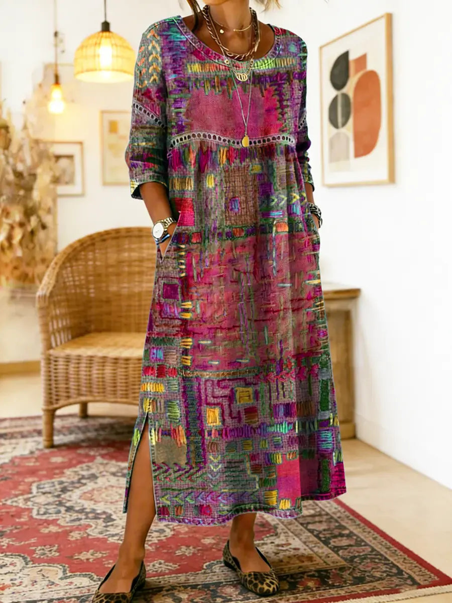Manuela |Dress with Ethnic Patchwork