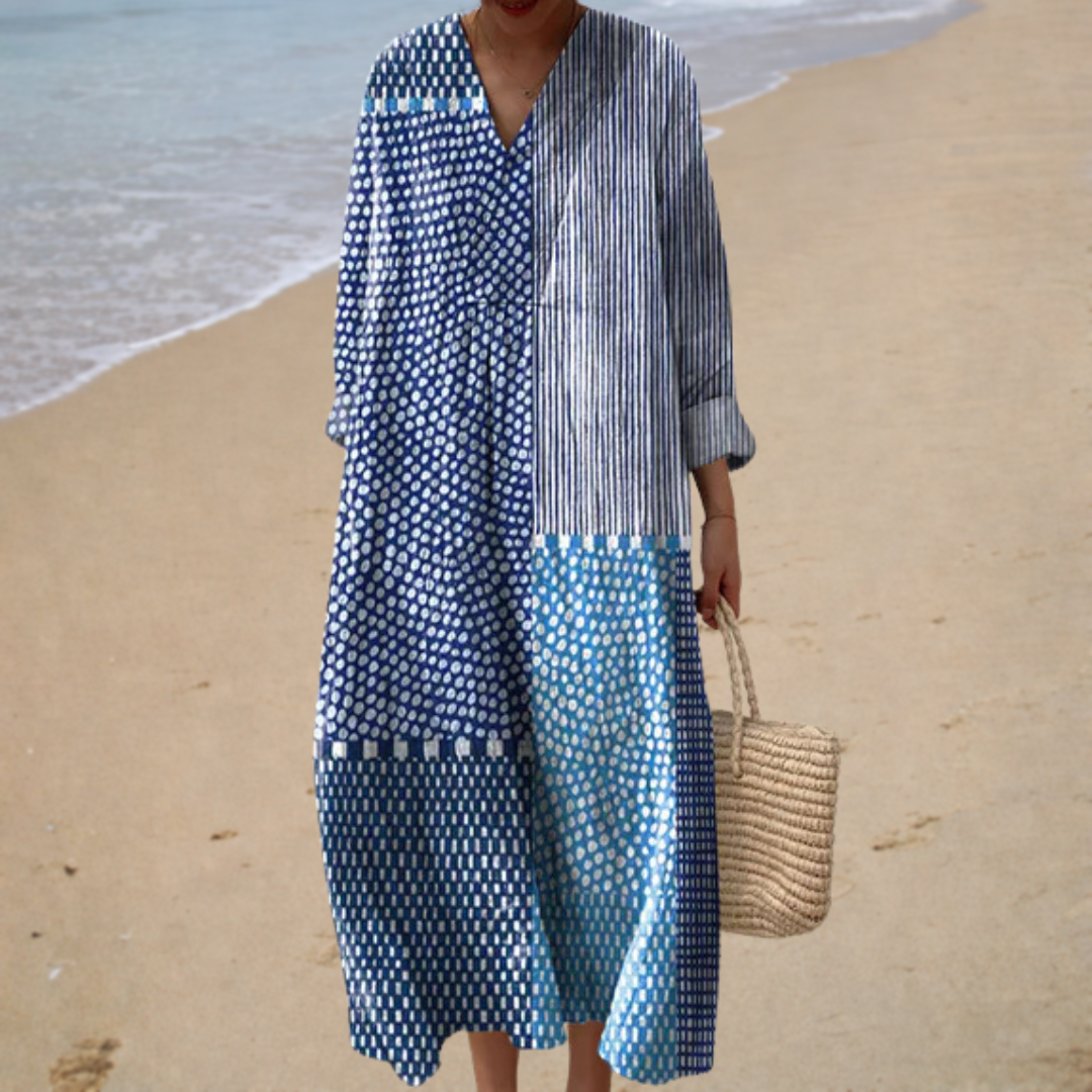 Figure-Enhancing Summer Dress with Print