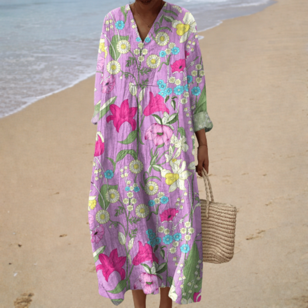 Figure-Enhancing Summer Dress with Print