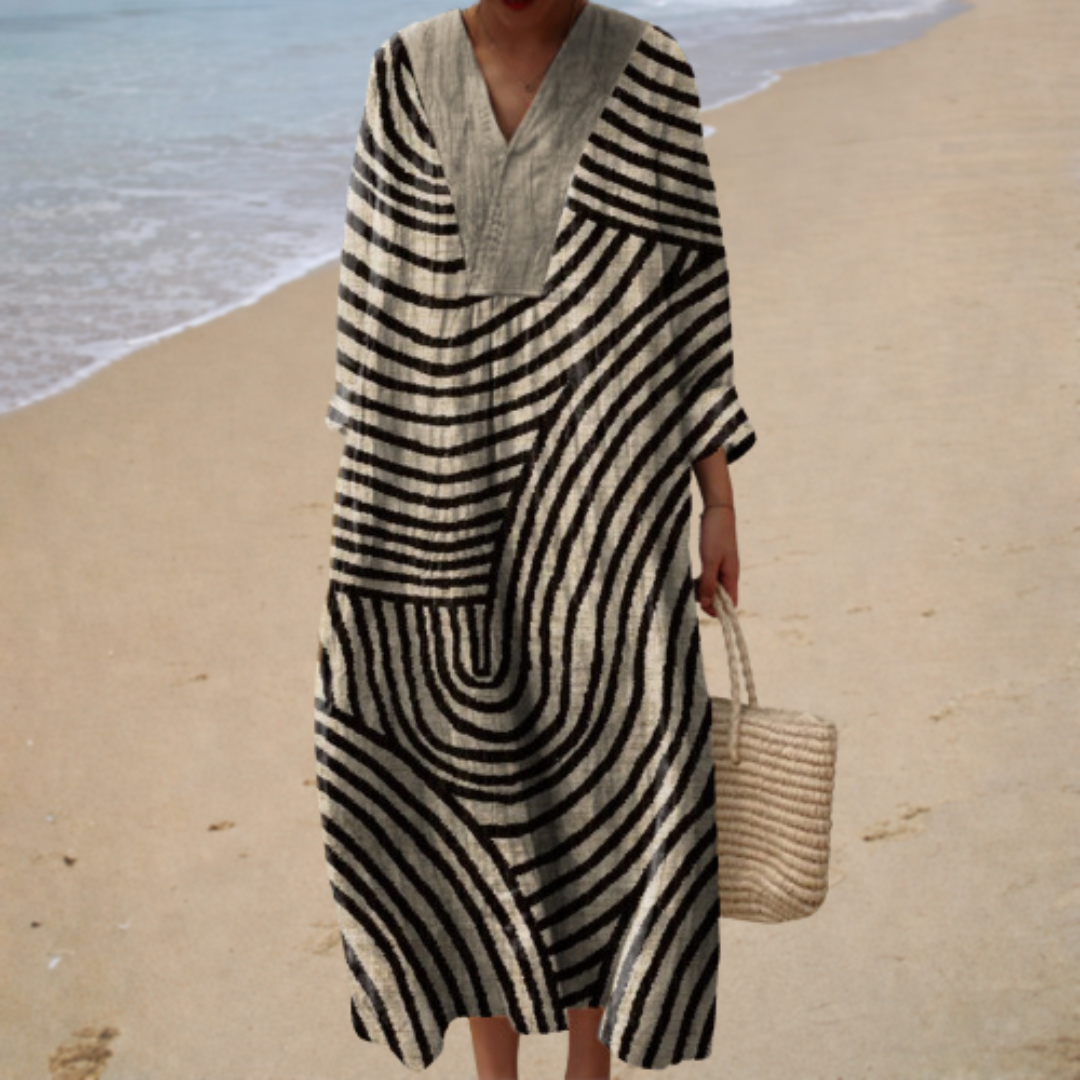 Figure-Enhancing Summer Print Dress