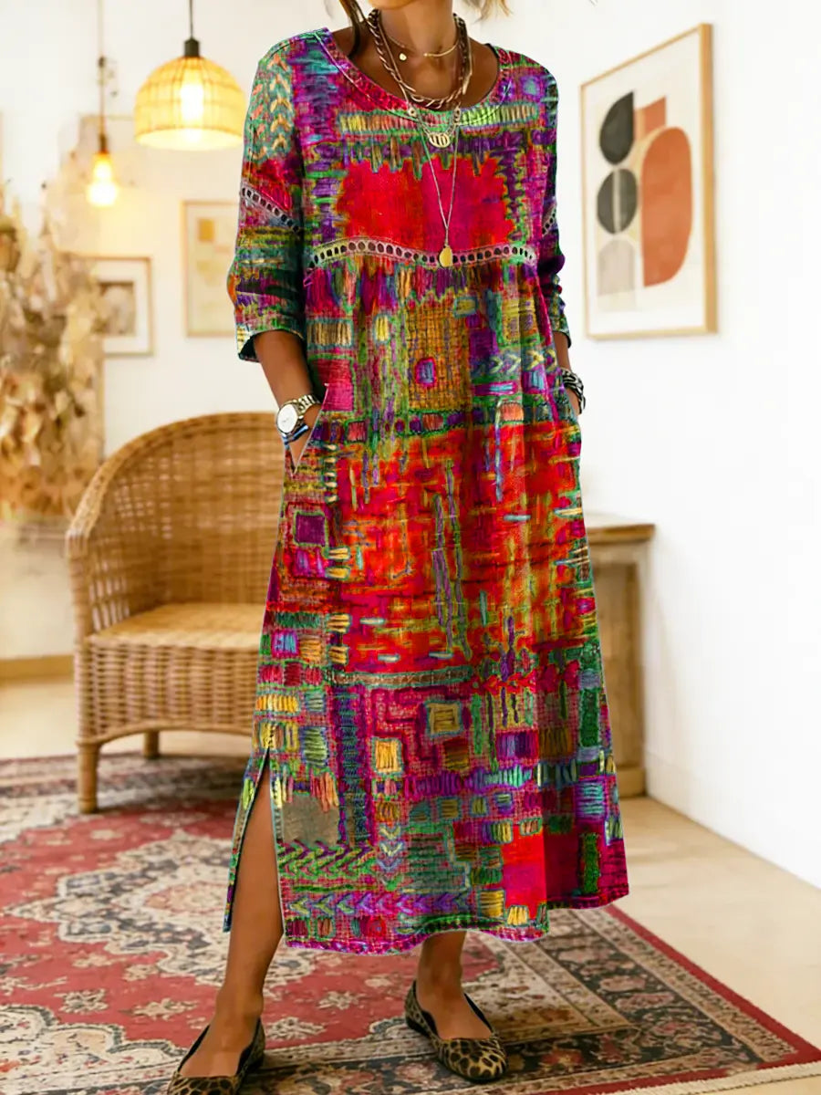 Manuela |Dress with Ethnic Patchwork