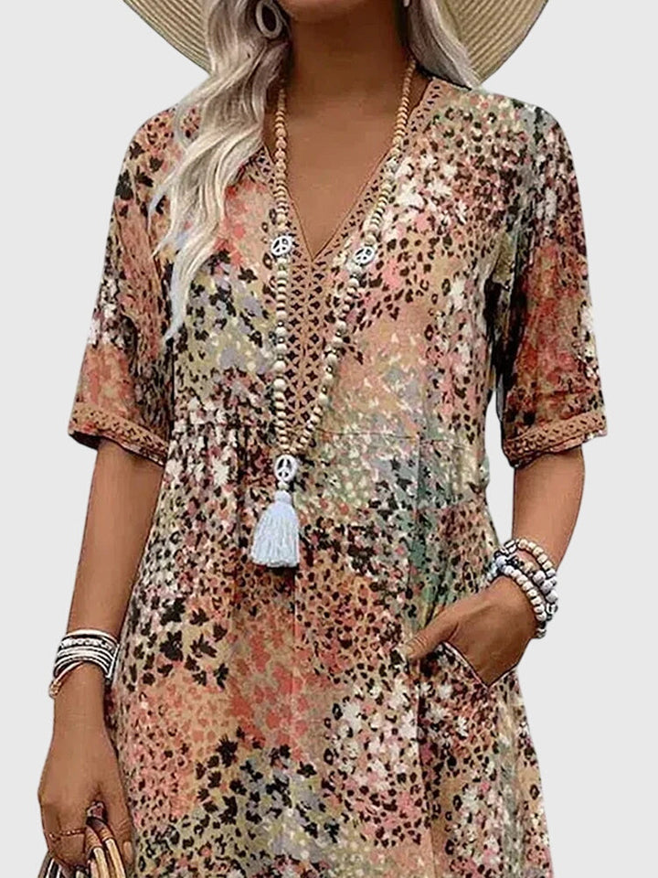 Anika  | Elegant Floral Midi Dress