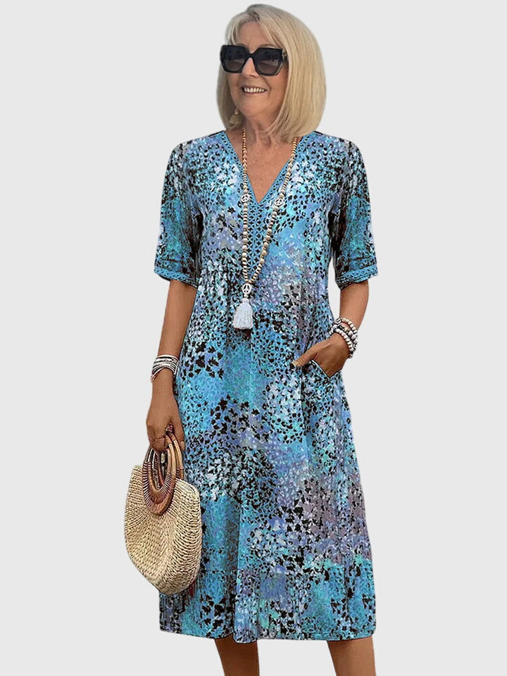 Anika  | Elegant Floral Midi Dress
