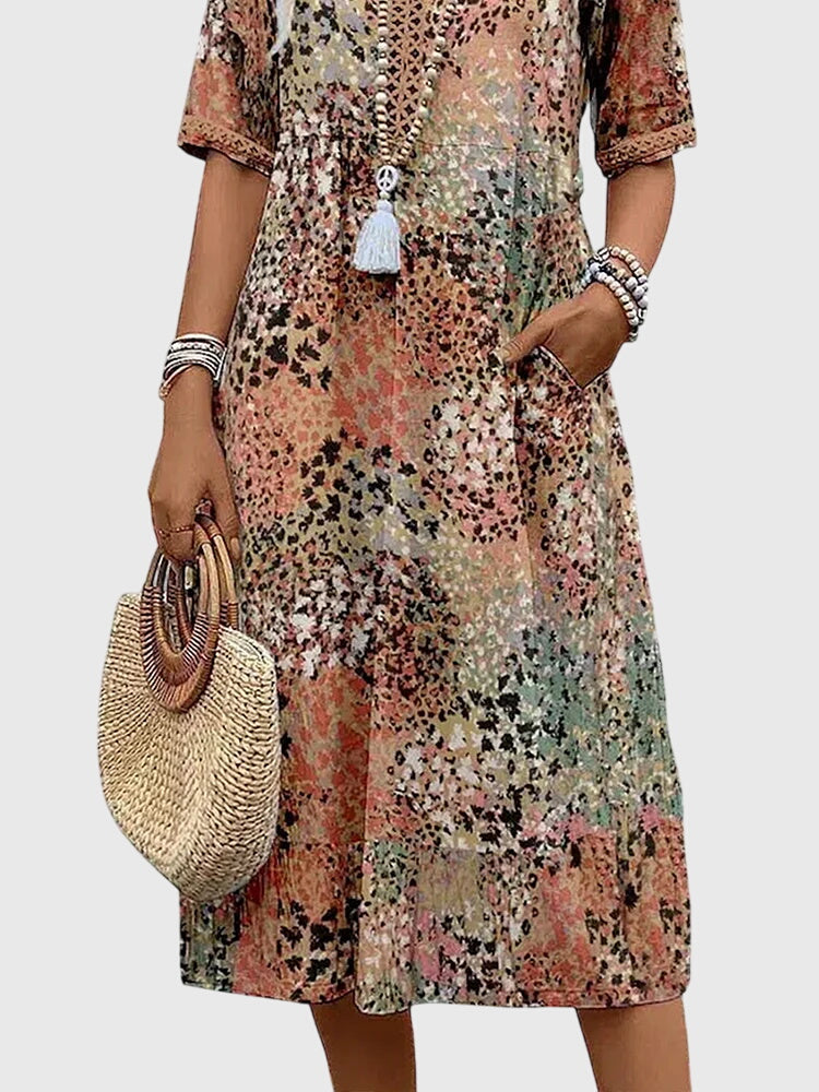 Anika  | Elegant Floral Midi Dress