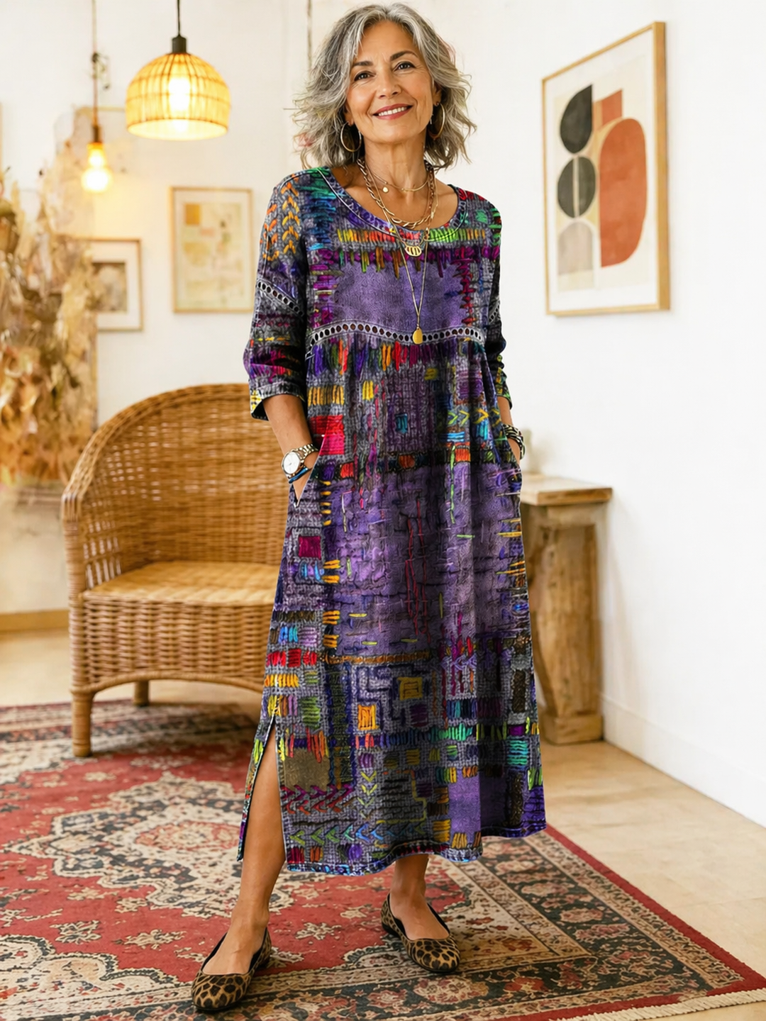 Manuela |Dress with Ethnic Patchwork