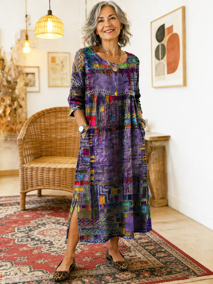 Manuela |Dress with Ethnic Patchwork