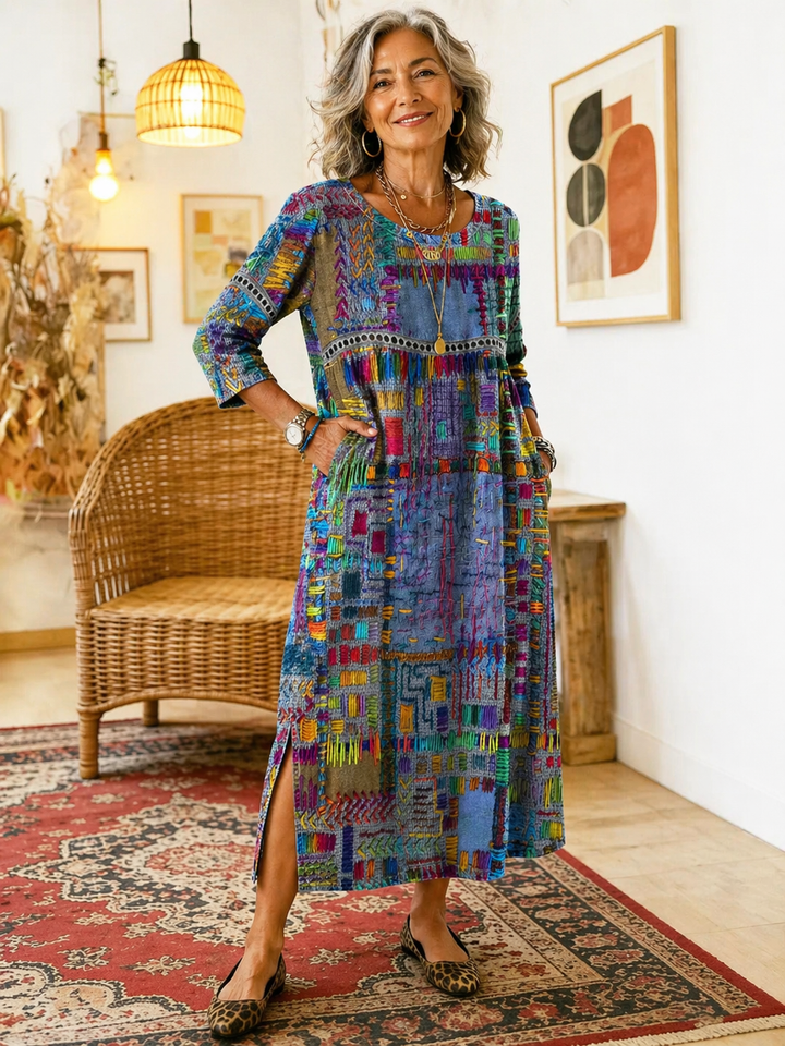 Manuela |Dress with Ethnic Patchwork