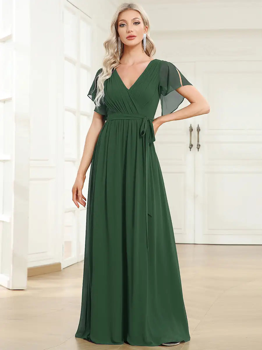 Simone | Classic A-Line Chiffon Evening Gown