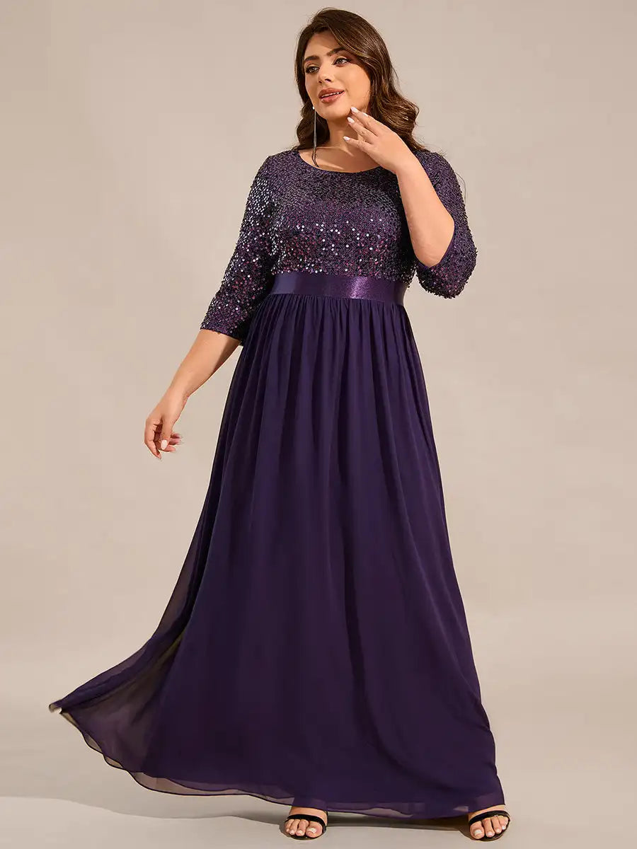 Odette | Long Sleeve Sequin A-Line Dress
