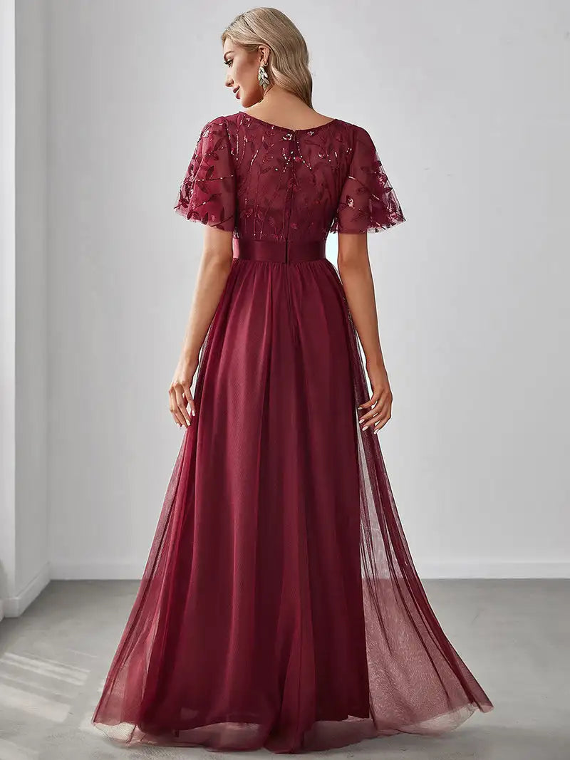 Margot | Sequin Cap Sleeve Maxi Gown