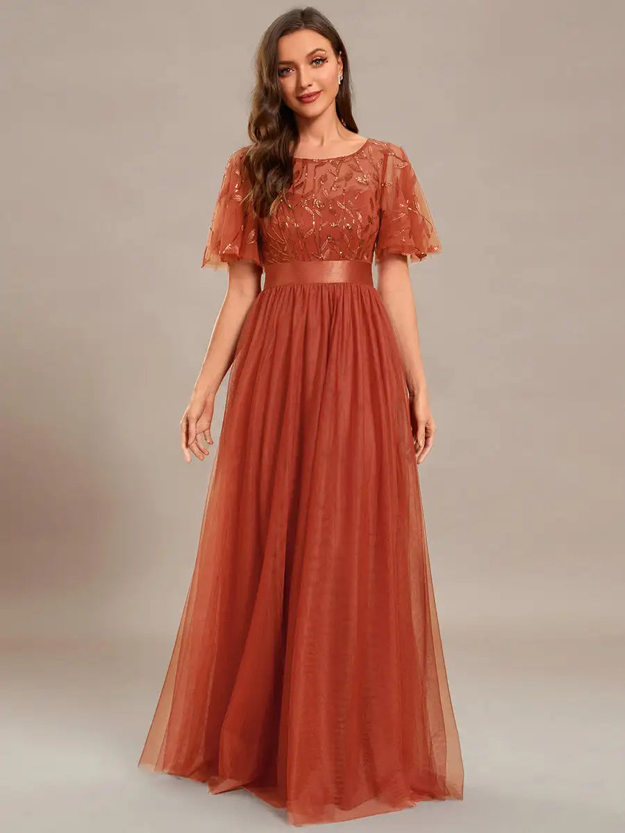 Margot | Sequin Cap Sleeve Maxi Gown