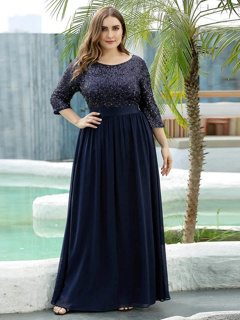 Odette | Long Sleeve Sequin A-Line Dress
