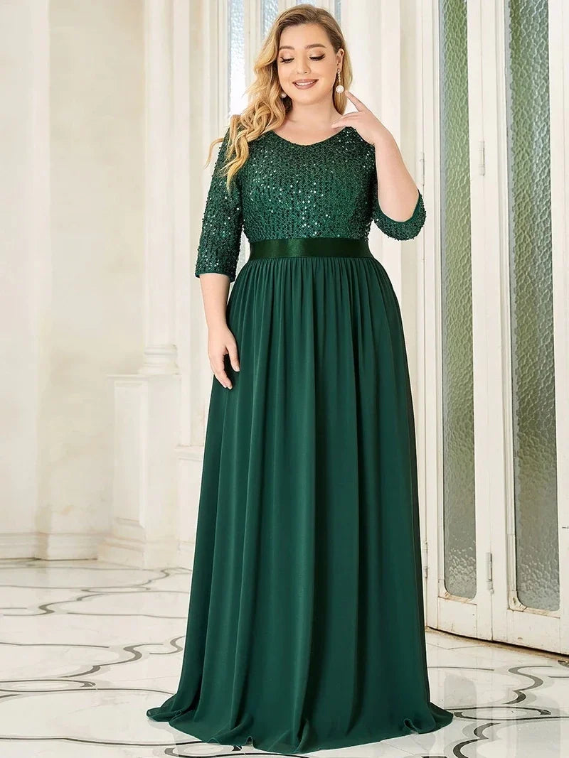 Odette | Long Sleeve Sequin A-Line Dress