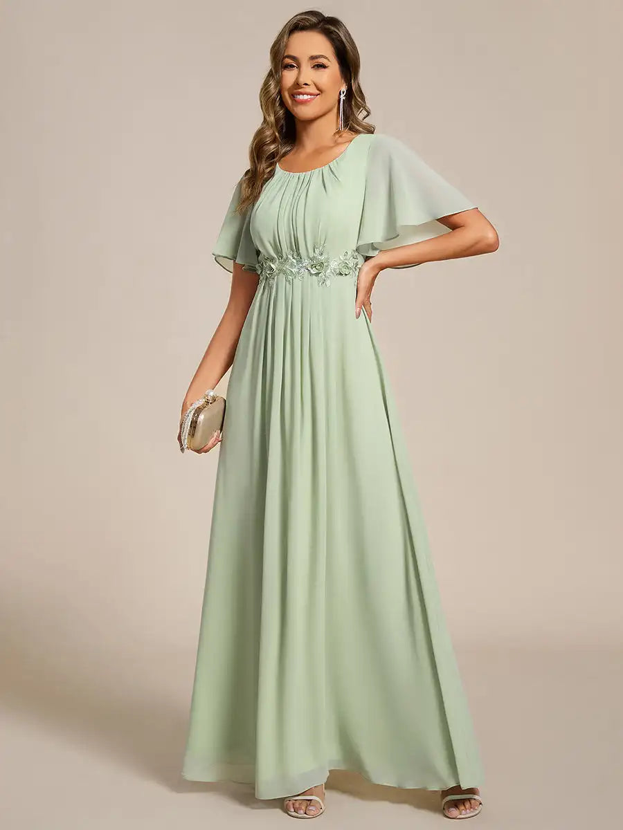 Aurelia | Pleated Floor-Length Occasion Dress