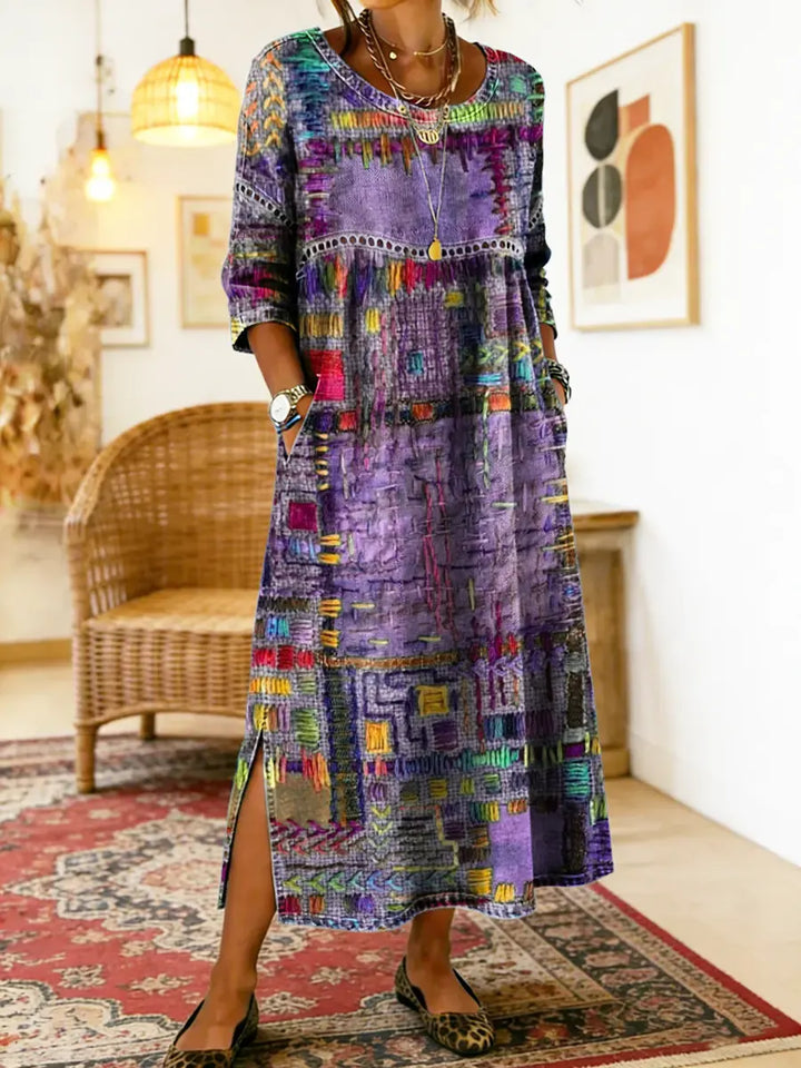 Manuela |Dress with Ethnic Patchwork