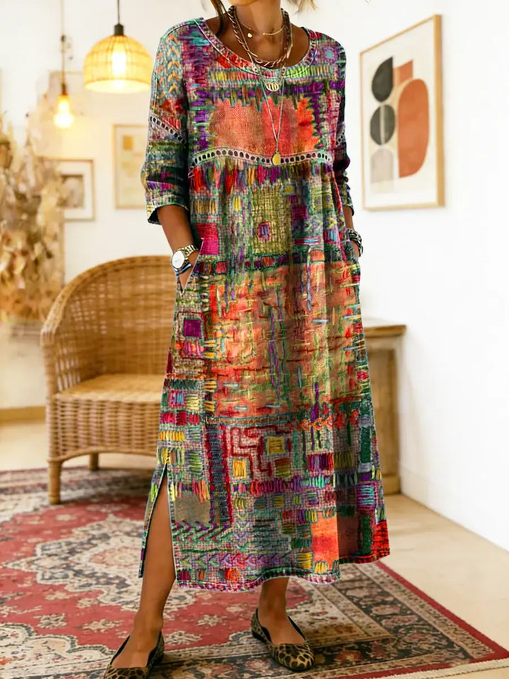 Manuela |Dress with Ethnic Patchwork