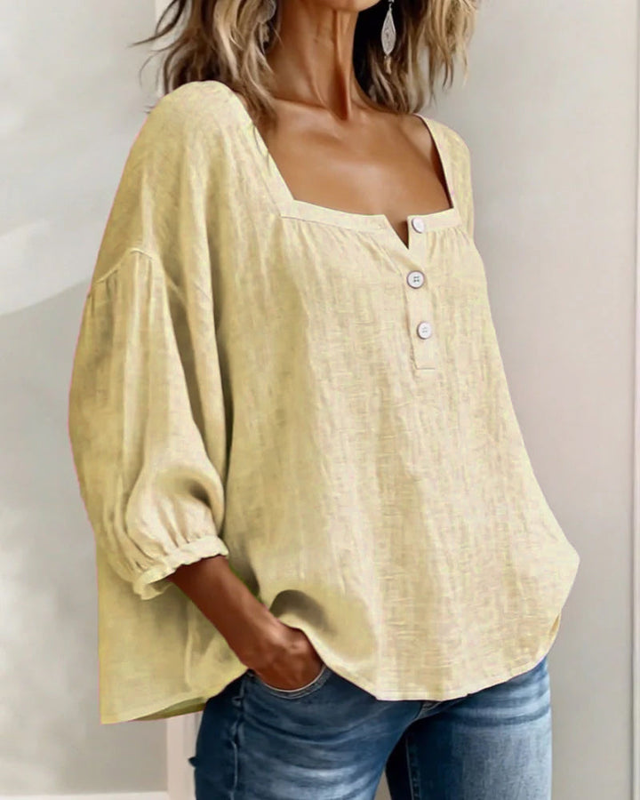 Hazel | Square Neck Puff Sleeve Blouse