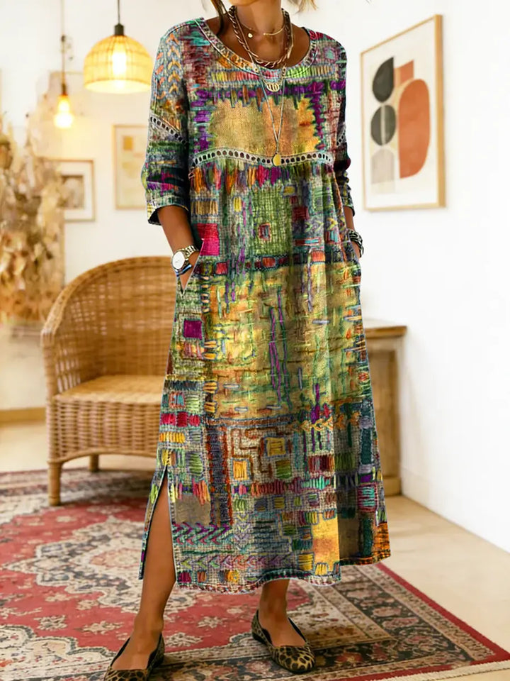 Manuela |Dress with Ethnic Patchwork