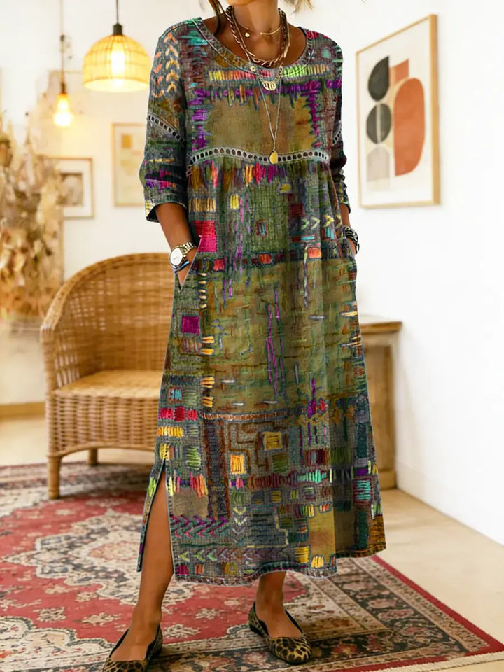 Manuela |Dress with Ethnic Patchwork