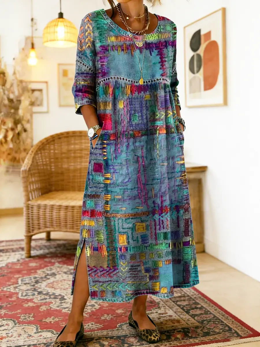 Manuela |Dress with Ethnic Patchwork