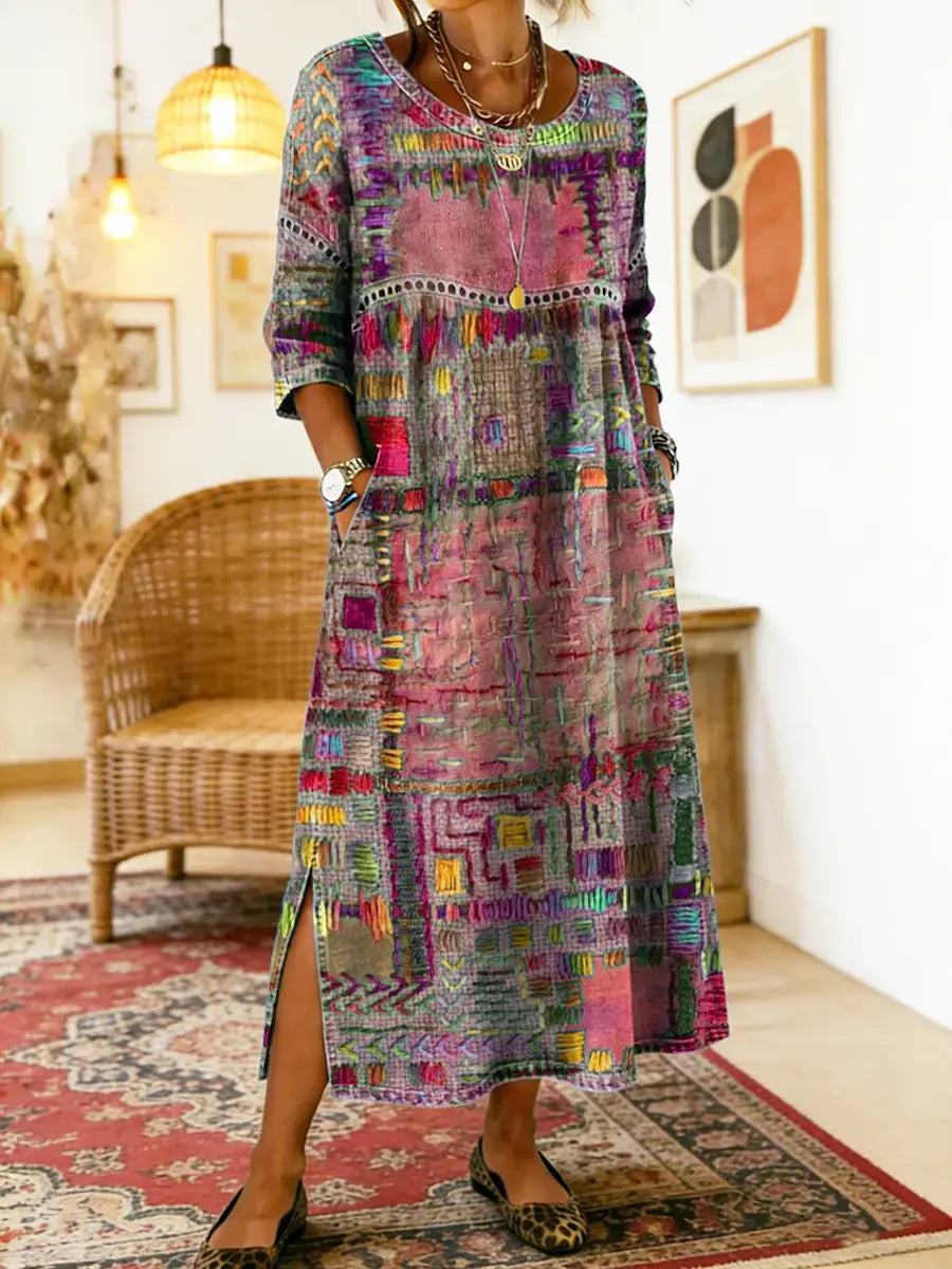 Manuela |Dress with Ethnic Patchwork
