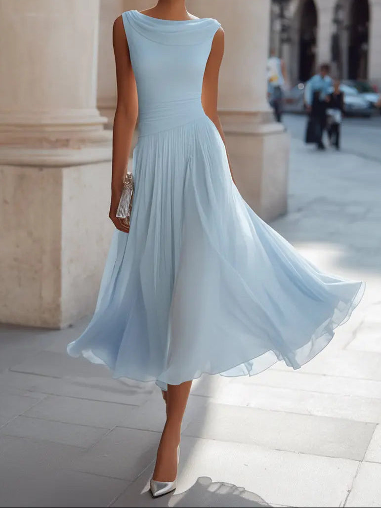Elara™ | Flowing Elegance Midi Dress