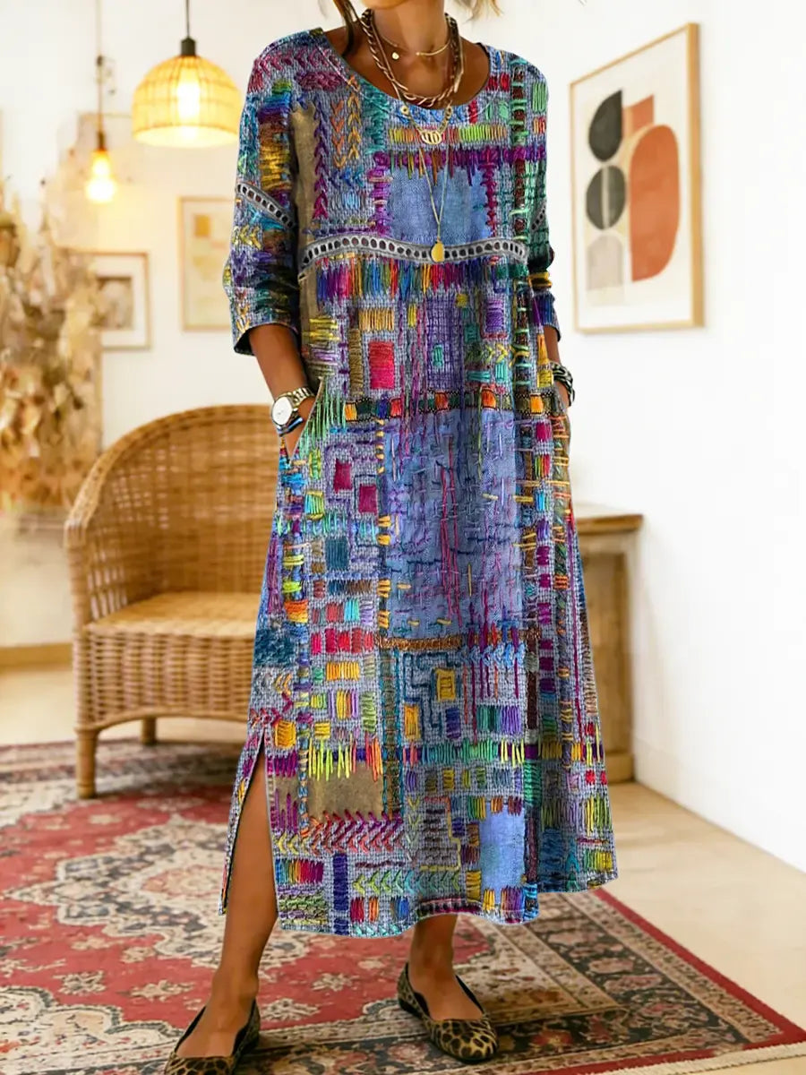 Manuela |Dress with Ethnic Patchwork